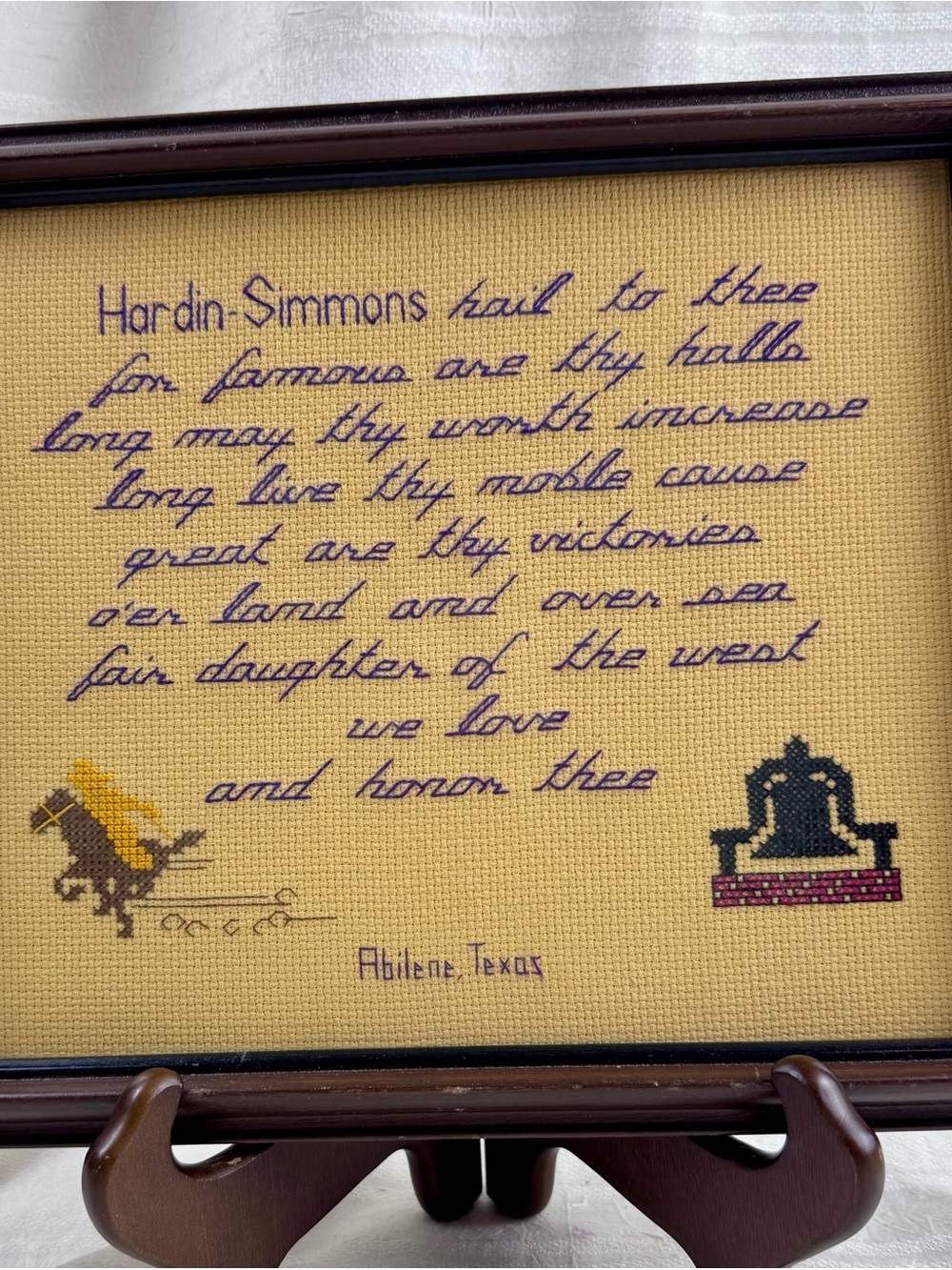 VTG Hardin-Simmons Alum Promoted To Lt.Colonel In 1984 Crossstitched Memorabilia